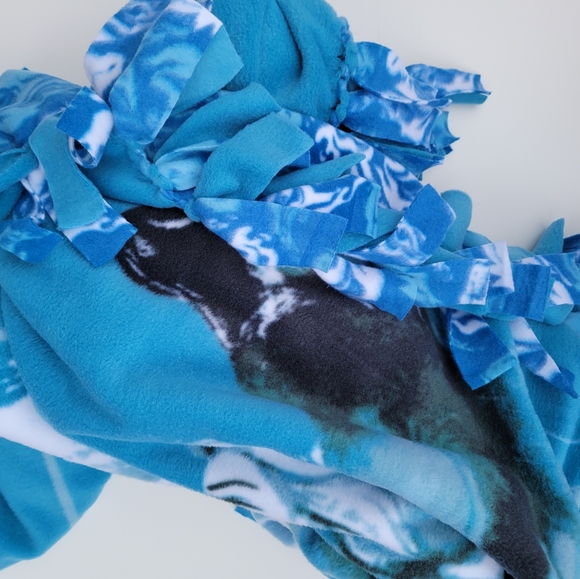 Frozen II Elsa & The Nokk Water Spirit Horse No-Sew Reversible Tie Fleece Blank